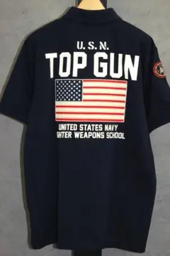 AVIREX アヴィレックス TOPGUN トップガン ポロシャツ L ネイビー