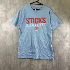 STICKS BASEBALL Tシャツ/アメリカ古着/ベースボールT/ブルー