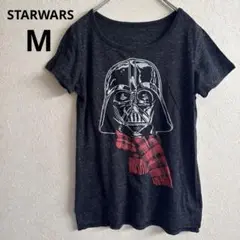 STARWARS ダース・ベイダー 半袖Tシャツ ダークグレー チェックマフラー
