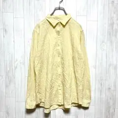 C429 大きいサイズ　XL シャツ　トップス　イエロー 黄　春　スプリング