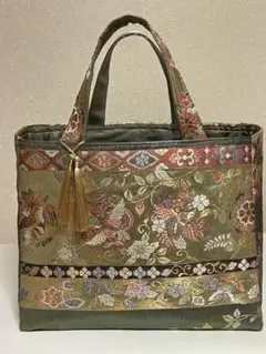 お値引き中 ☆¥4.250→¥3.950 帯リメイクハンドメイドバッグ