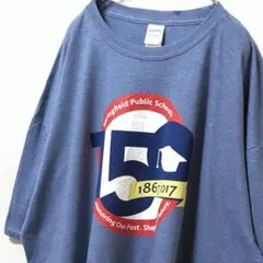 ギルダンスプリングフィールドパブリックスクール Tシャツくすみブルー3XL古着