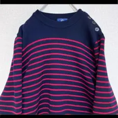 SAINT JAMES ニット セーター ボーダー 赤×紺 ウール フランス製