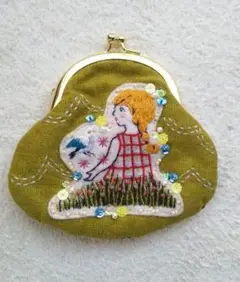 G)siesta シエスタ 刺繍作家 がま口 コインケース ポーチ