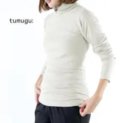 新品 tumugu✨ツムグ カットオフ タートルネック プルオーバー アイボリー