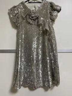シルバースパンコールフリルドレス