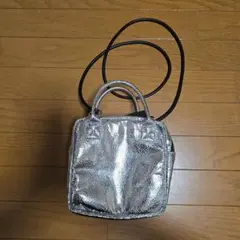 cooco クーコ 2way　キューブ　ショルダー　ハンドバッグ　シルバー