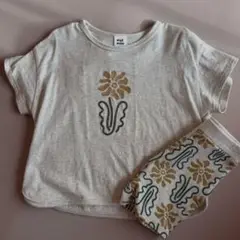 しまむら　midmile むくぞーくん　花総柄パンツと半袖Tシャツ　100サイズ