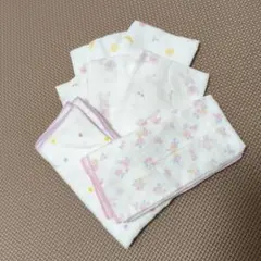 ミキハウス ホットビスケッツ ガーゼタオル2枚組+他ガーゼハンカチ5枚組