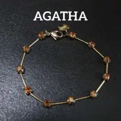 【匿名配送】 AGATHA アガタ ブレスレット ゴールドストーン オレンジ