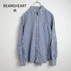 【古着・サイズM】ビームスハート ボタンダウンシャツ チェック BEAMS