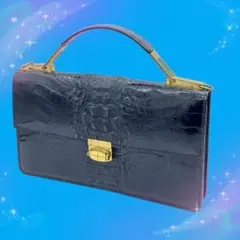 クロコダイル ハンドバッグ ブラック