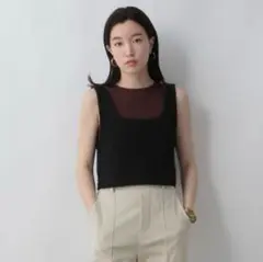 LOWRYS FARM ローリーズファーム　カノコアミニットベスト　ブラック