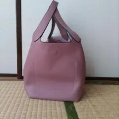 匿名配送　ピンク レザートートバッグ 二重ハンドル
