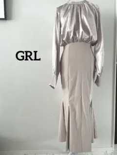 【GRL】ドッキングワンピ　ピンク　ベージュ　M