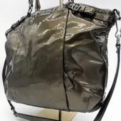 【大容量】【希少モデル】COACH ハンドバッグ ショルダー エナメル 2way