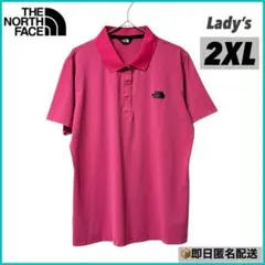 【極美品】ノースフェイス ポロシャツ 2XL ピンク ゴルフ テニス