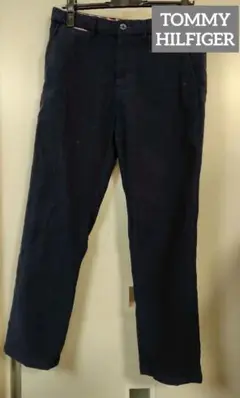 ［美品］TOMMY HILFIGER ネイビー スラックス 30/32ベルベット
