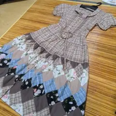 ピンクハウス 新品パッチワーク ローズワンピース