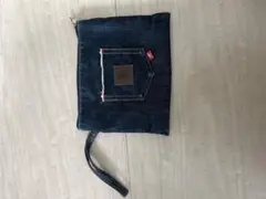 倉敷屋　デニムジッパーポーチ 持ち手付き
