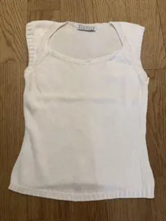 BARNEYS NEW YORK ホワイトニットタンクトップ