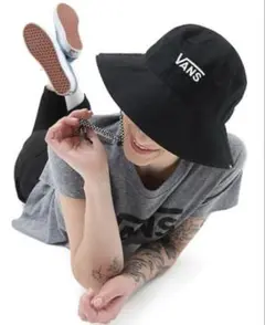 VANS バンズ バケットハット アウトドア あご紐 海外モデル ブラック