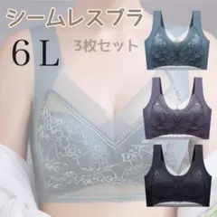 ナイトブラ シームレス 6L 美胸 3枚セット 小さく 5XL ノンワイヤー