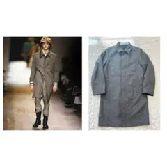 PRADA プラダ 2006 パイピング アルパカ チェック ステンカラーコート