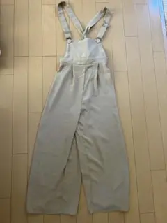 ベージュ サスペンダー付きオーバーオール 150