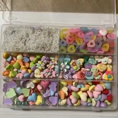 デコレーションパーツセット カラフル　ハート