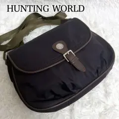HUNTING WORLD ナイロン ショルダーバッグ ロゴ金具