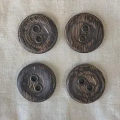 2つ穴 ウッドボタン 25mm 4点セット