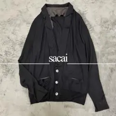 【美品】sacai サカイ シルク カシミア 襟付き カーディガン ブラック 2