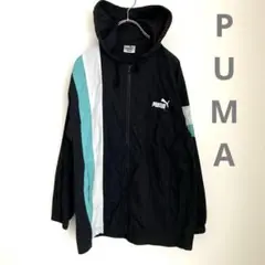 150 PUMA フード付き　マウンテンパーカー　ブラック　スポーツウェア　刺繍
