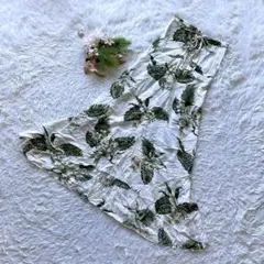 ✨良品✨ (S) マーメイドスカート ロング テールカット リボン 花柄 薄手