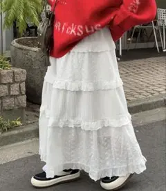 新品　CIAOPANIC レースフリルティアードスカート
