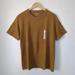 新品タグ付未使用 GU ジーユー クルーネック半袖Tシャツ キャメル M