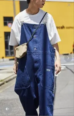 FREAK'S STORE ワイドシルエットサイドポケット デニムオーバーオール