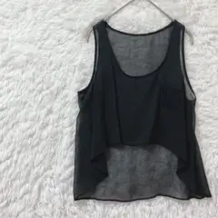 タンクトップ シースルー ブラック 黒 レディース トップス