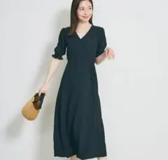 ベースメントオンライン　カシュクールワンピース　ブラック