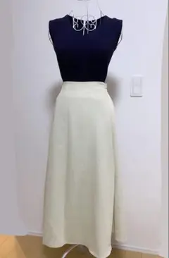 【美品】ライトグリーン ロングスカート 清楚 上品 OL 韓国 細見え