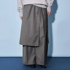 【美品】CITEN スカートレイヤードパンツ ダークグレー