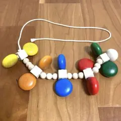 カラームカデ　木のおもちゃ　知育玩具　プルトイ