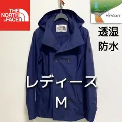 美品 ノースフェイス トレンチコート フード着脱可 レディースM 防水 ネイビー