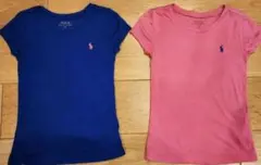 ポロラルフローレンキッズ　女の子　Tシャツ　ピンク&ブルー二枚目セット　サイズ6