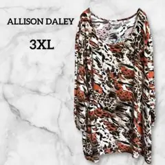 ALLISON DALEY 【3XL】アニマル柄 オレンジ系 チュニック 七分袖