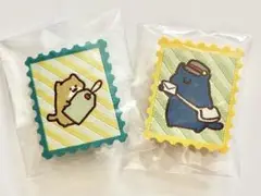 未開封セット　お文具といっしょ　切手型バッジ　猫さん　子猫さん　まとめ売り