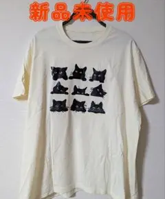新品未使用黒猫たくさんTシャツおもしろTシャツ可愛いTシャツフリーサイズ匿名配送