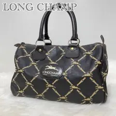 LONG CHAMP ロンシャン ミニ ボストンバッグ ハンドバッグ 馬 競馬