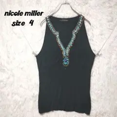 nicole miller　ニコル ミラー　タンクトップ　深緑　4　L〜LL位